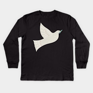 Folk Art Holiday Dove Kids Long Sleeve T-Shirt